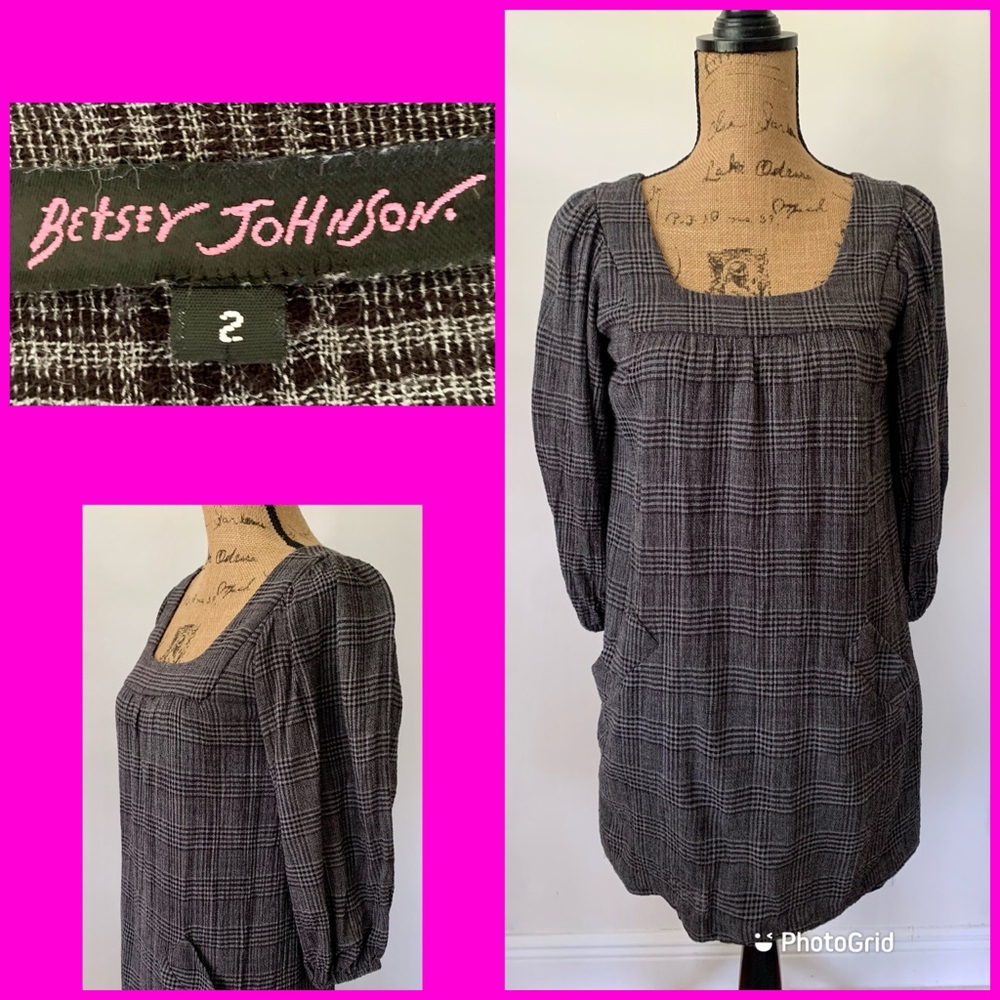 Betsey Johnson Plaid Babydoll Tunic